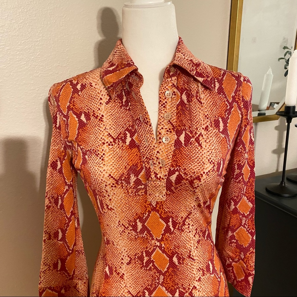 Diane Von Furstenberg silk python snake print silk jersey dress size 6 - Picture 2 of 10